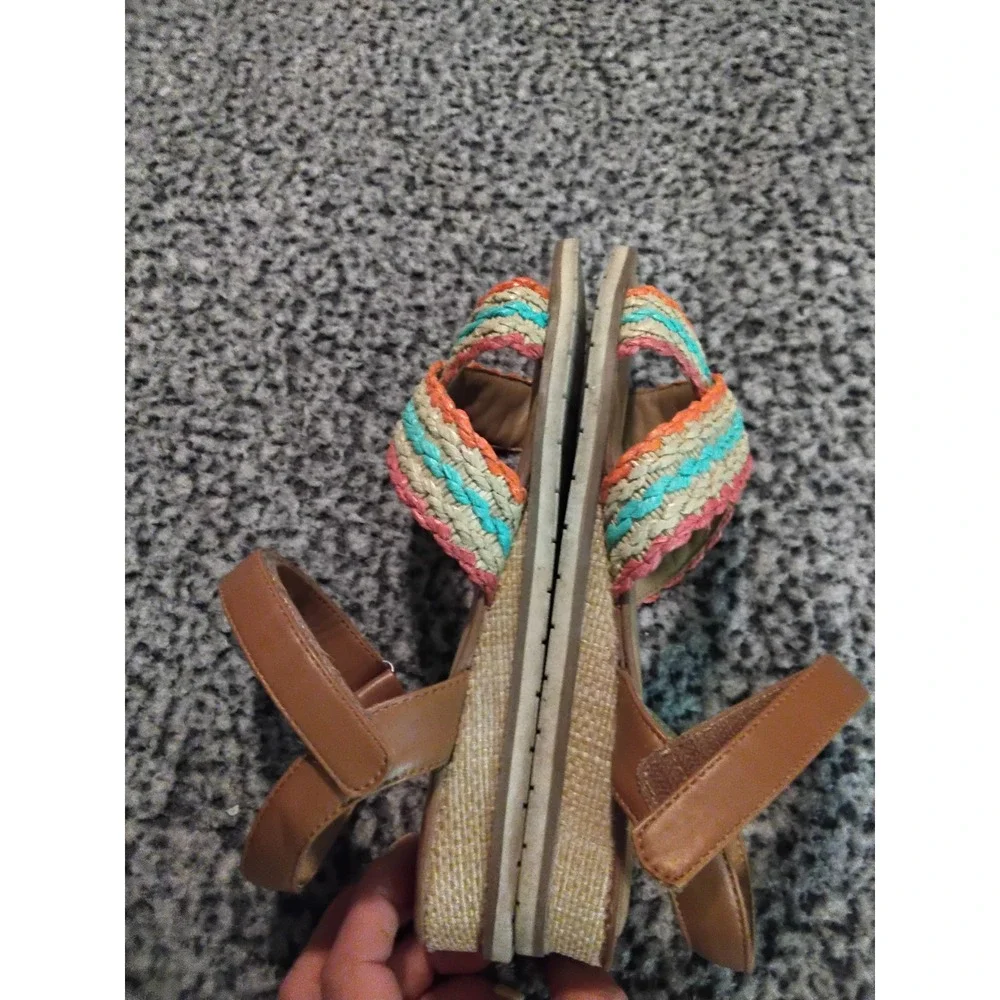 DV Dolce Vita Deborah‎ Girls Multi Color Braided Wedge Sandals Size 5 SF3409